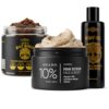 ALICEMERA Men's Face Scrub, Body Scrub & Body Oil Bundle, 3-Piece