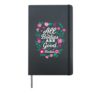 All Bodies Are Good Bodies Positive Affirmation Floral Hardcover Journal, Black