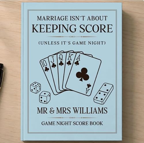 All Is Fair In Game Night Custom Hardcover Journal - Personalized Anniversary Wedding Gifts For Husband And Wife, Him And Her, Marriage Isn't About Keep Score Unless It's Game Night Hardcover Journal