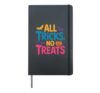 All Tricks No Treats Pumpkin Lazy Halloween Costume Spooky Hardcover Journal, Black
