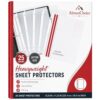 AlmasChoice Heavyweight Clear Sheet Protectors 9.25x11.22cm 25 Count