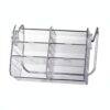 Almencla Desk Pen Holder Rotating Organizer Stationery Organizer Desktop Caddy Office Organizer with 360 Degree Flip and Large Capacity Sections Transparent, White