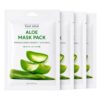 Aloe Sheet Mask 4 Pack, Korean Face Mask for Hydrating and Soothing Skin