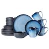 ALOFMO 16 Pieces Plates and Bowls Sets, Ceramic Dinnerware Sets for 4