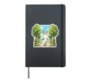 Alpaca Jogging In Nature Park Trail Cartoon Running Design Hardcover Journal, Black