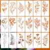 Amabro 18 Pcs Flower Stencils for Painting 6x3 Inch Floral Drawing Template