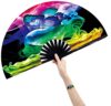 Amajiji Large Folding Hand Rave Fan Popping Fan for Line Dancing Clacking Fans for Dance,Party,Decoration,Festival (Butterfly Dream)