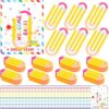 AmazingSpark 36 Set Back to School Teacher Gifts Jumbo Acrylic Paper Clips with Cards Sunday Appreciation Day Operation Paperclip Bookmark Classroom Supplies (Pencil Style,Back School)