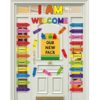 AmazingSpark Crayon Classroom Door Decor Back to School Cutouts Bulletin Board Decorations Sets Welcome Sign Door Decor for First Day of Kindergarten Preschool Classroom Decorations