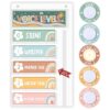 AmazingSpark Voice Level Pocket Chart and 5 LED Push Light,Boho