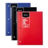 Amazon Basics College Ruled Spiral Notebooks, 70 Sheets, 8" x 10.5", Perforated Pages, Assorted Primary Solid Colors, 36-Pack
