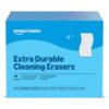 Amazon Basics Extra Durable Cleaning Erasers, Removes Scuff Marks and Dirt from Walls, Floors and Doors, 2 Packs of 7