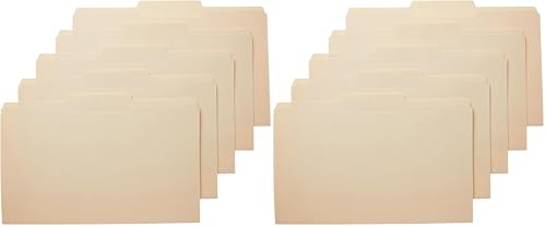 Amazon Basics Sturdy Manila File Folders, 1/3 Tabs in Assorted Positions for Filing and Easy Labeling, Legal Size, 8.5 x 14 inch, 200-Pack