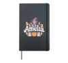 Amelia Witch Candy Corn Cat Halloween Women and Girls Hardcover Journal, Black