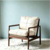 American Arm Chair Leather Light Luxury Cigar Chairs Retro PU Wingback Chairs Wood Accent Chairs Ergonomic Solid Beanbag Sofachairs for Homes Clubs Whisky Bars Cafes Tea Reading Areas