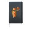 American Football Hotdog Funny Sports Foodie Men Women Kids Hardcover Journal, Black