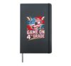 American GAME ON 4th GRADE Soccer Ready Teacher Happy Tiny Hardcover Journal, Black