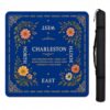 American Mahjong Mat with Rules: 32.5" Non Slip Mat, Royal Blue & Coral
