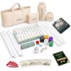 American Mahjong Set, 166 4-Layer Acrylic Mahjong Tiles, 4 Racks & Pushers