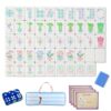 American Mahjong Set, Watercolor Floral Art Tiles with 4-Layer Coastal