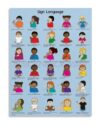 American Sign Language ASL Alphabet Chart Educational Poster Canvas Wall-Art for Classroom and Inclusive Home Decor(Framed,12x18inch(30x45cm))