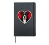 American Staffordshire Terrier Black and White Amstaff Heart Hardcover Journal, Black