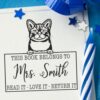 American Wirehair Cat This Book Belongs to Stamp, Duo Hand Mount