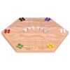 AmishToyBox.com Wooden Wahoo Marbles Game Board Set, Unpainted Holes, 16" Wide