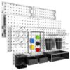 Amoowis Versatile Metal Peg Board Kit, 6 Pack White Pegboard Organizer