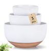 AmorArc Ceramic Mixing Bowls,Stoneware Nesting Bowls Set of 3 for Kitchen