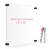 AMUSIGHT Clear Acrylic Dry Erase Board, 12" X 12" (Black)