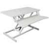 AMZXPLORE Standing Desk Converter, Height Adjustable Sit Stand Desk Riser with Keyboard Tray, Ergonomic Desktop Workstation for Dual Monitor Laptop Computer Setup, Gas Spring Lift System,White