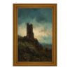 Ancient Tower Canvas Wall Art Ruins Poster 8x10in Golden Framed Raised