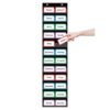 ANCOMEDO 10”W x 48.25”H Classroom Words Pocket Chart with 12 Clear Pockets, Black Standard Pocket Chart for Classroom and Home for Sentence Strips, Reusable Words Hanging Pocket Chart (Black)