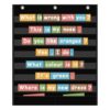 ANCOMEDO 7+2 Pockets Standard Pocket Chart, Clear 7 Pockets Words Chart with 2 Extra Storage Pocket for Classroom Home Office Use,Large Size:33.2”x 28” Letter Cards, Word Wall and Sentence Strips.