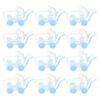 ANDRESLAD 12 Pcs Plastic Stroller Shaped Shopping Cart in Blue, Creative Plastic Material for Hand-to-eye Coordination Development and Color Recognition Ability, Gift at Atmosphere