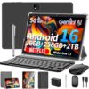 Android 16 Tablet with Keyboard - 10 inch Tablet with 26GB+256GB+2TB Expand