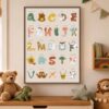 Animal Alphabet Large Wall Art, Nursery Wall Decor, ABC Canvas Print