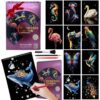 Animal Scratch Art Book for Adult | A4 Size (29.7x21.2cm) 10-Sheet Scratch and Sketch Rainbow Set Art Therapy DIY Creative Gift （Colorful Animal）