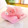 Animal Soft Hand Warmer Pillow and Cushion Soft Stuffed Plush Pillow Air-Condition Blanket 2 in 1 Cushion (Color : A) (B)