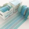 Anlawu100 Washi Tape Set 5 Rolls Plaid Decorative Masking Tapes Cyan