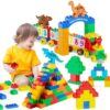 Anpcso Building Blocks for Toddlers 3-5 Including Dinosaurs Cars, 116-piece Large Classic Building Bricks Set, Educational Toys for Children Boys Girls All Ages, Compatible with All Major Brands