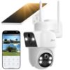 ANRAN Dual-Lens Solar Security Camera, 3MP Wireless Outdoor Camera for Home Security, 100% Wire-Free with Solar Panel, Color Night Vision, Motion Detection, 2.4GHz WiFi, IP66 Weatherproof