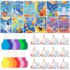 Anseal 84 Pcs Kids Paint Party Set, Space Party Favors 12 Pre Drawn Canvas 12 Brushes 12 Palettes 12 Set Acrylic Paints 12 Apron Canvas Painting Kit for Kids Art Paint Party