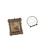 Antique Floral Photo Frame and Wooden Display Stand Organizer for Home Office Decor Wedding Gift and Desktop Storage Shelf