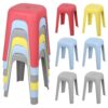 Anvazise 6 Pack Stackable Plastic Stools, Heavy-Duty Nesting Backless 18 Inch Stools, Colorful Portable Flexible Seating for Classroom, Home Dining, Office, Library & Kids Activity Areas