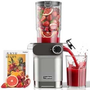 Anybear 200W Cold Press Juicer, 4.3" Whole Fruit Chute, Upgraded Auger