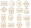AnyDesign 16 Pcs Halloween Wood Ghost DIY Frames Unfinished Wooden Ghost Ornament Blank Painting Craft for Art Party Home Decor Supplies, Not Include Paint Brush Glue