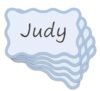 AnyDesign 180Pcs Wavy Border Name Tag Stickers, Blue