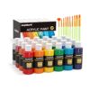 AnyMark Acrylic Paint, 24 Classic Colors Acrylic Paint Set with 10 Brushes